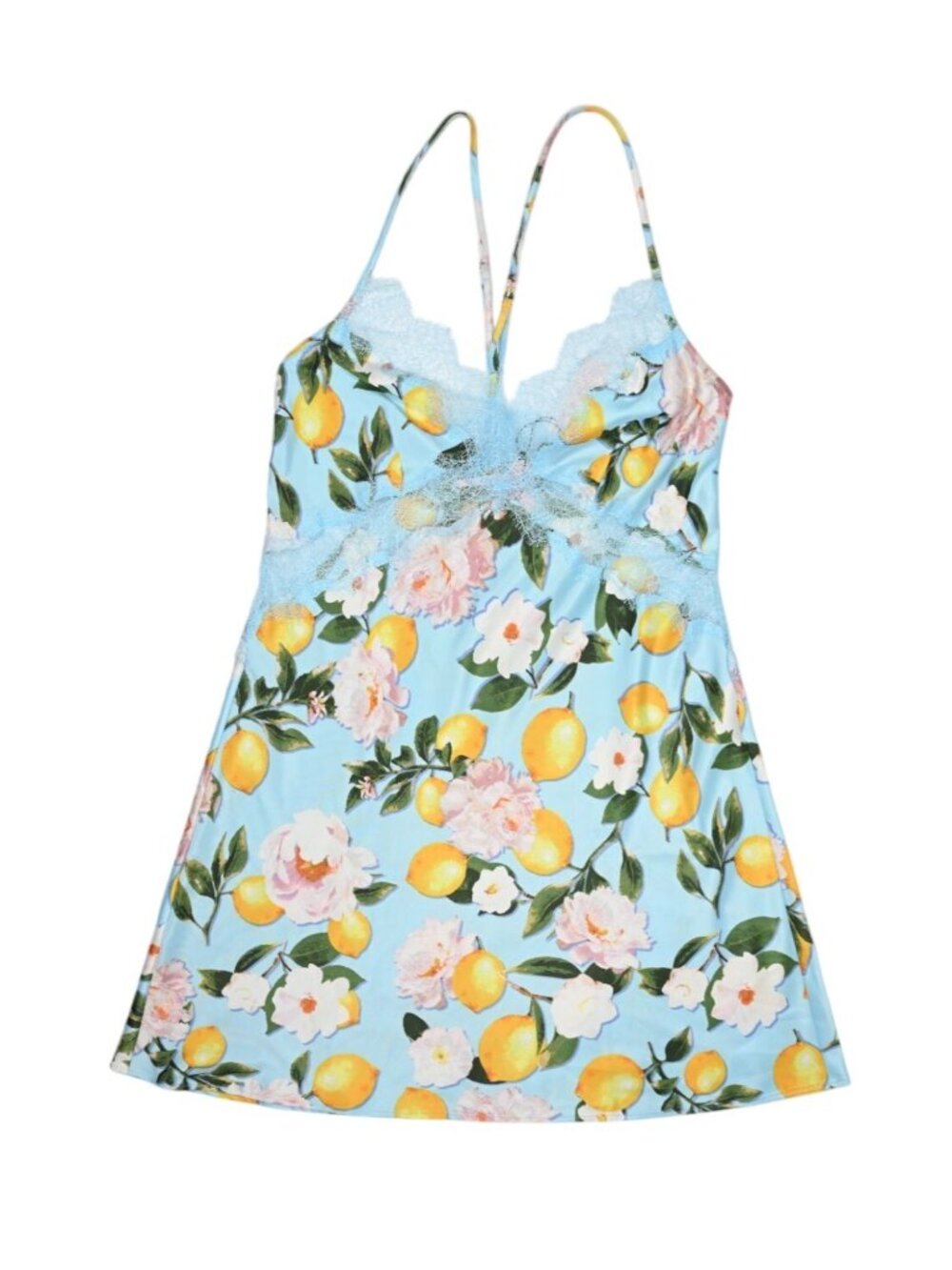 Victoria's Secret Dream Angels Sleep Dress in Blue Lemon Print - Picture 1 of 3